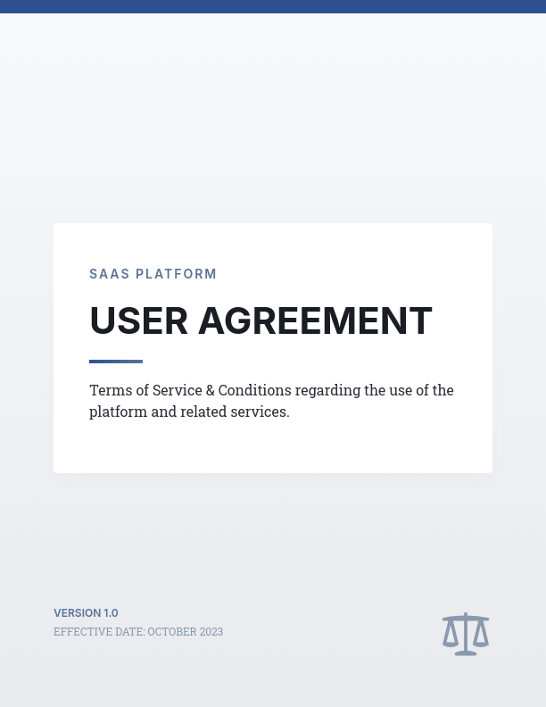 SaaS Platform User Service Agreement