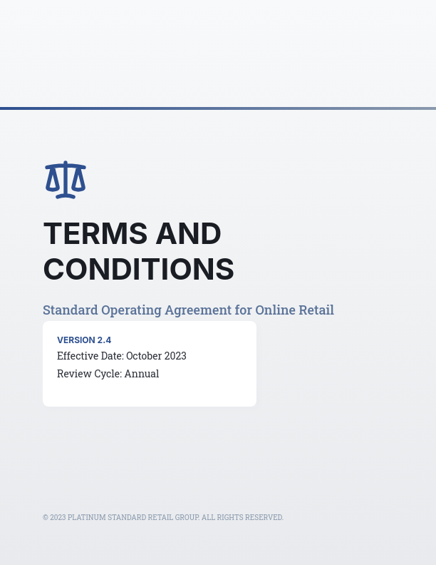 E-commerce Terms and Conditions Agreement
