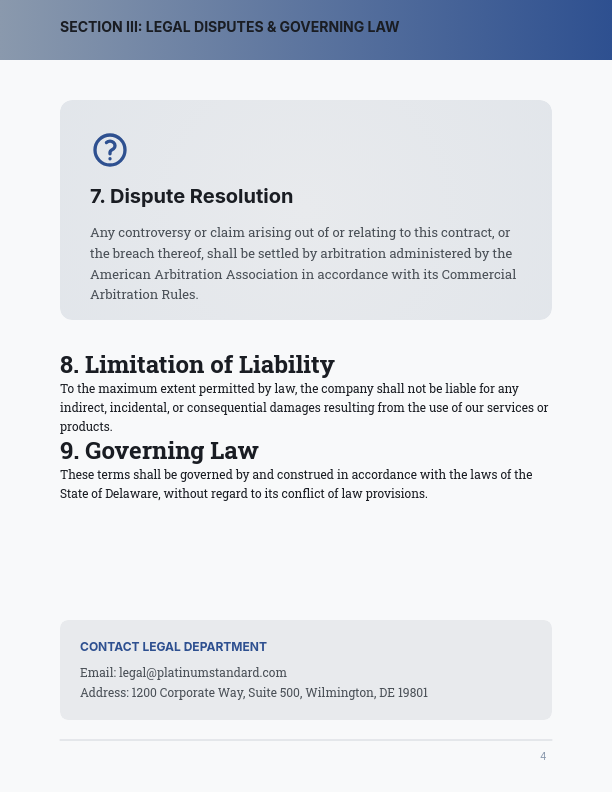 E-commerce Terms and Conditions Agreement