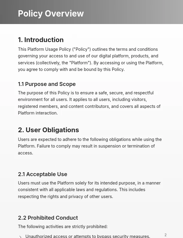 Standard Digital Service Usage Terms