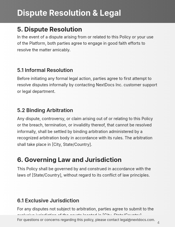 Standard Digital Service Usage Terms