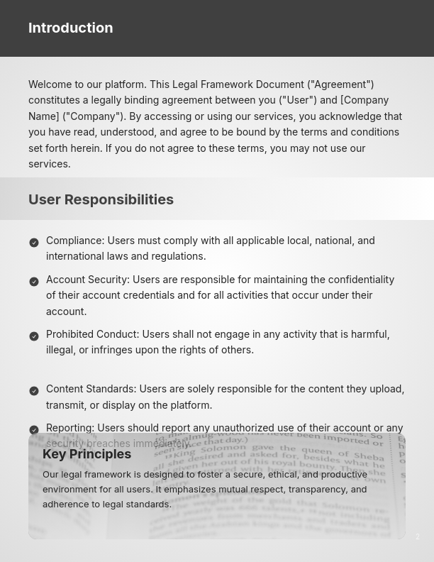 SaaS Service User Agreement