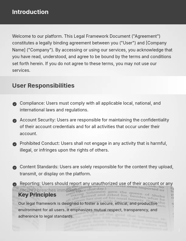 SaaS Service User Agreement