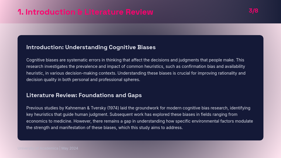 Scholarly Research Methodology and Findings