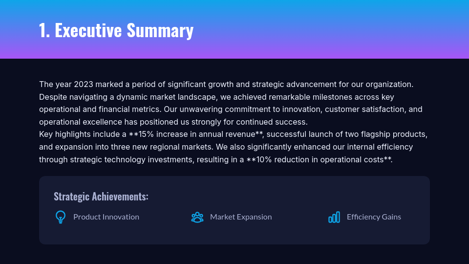 Comprehensive Annual Business Review