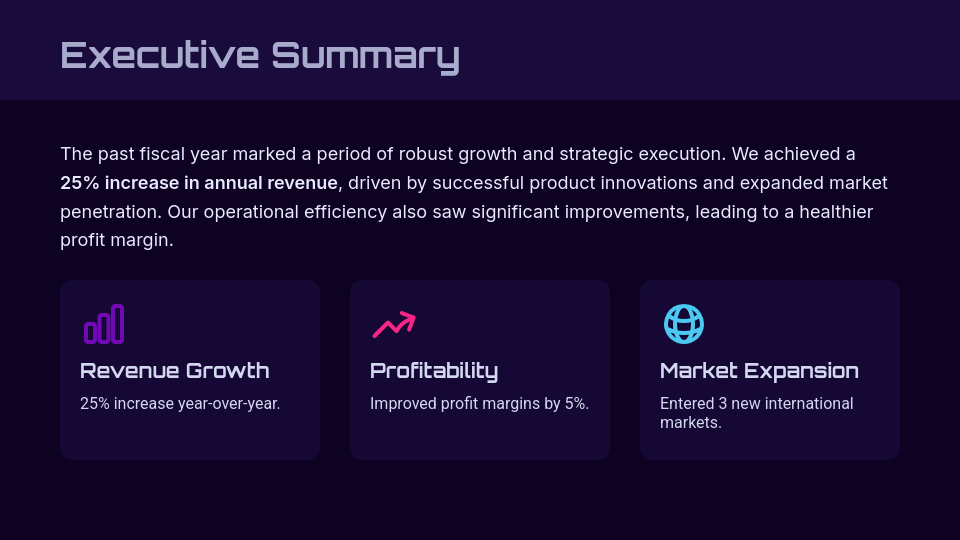 Comprehensive Yearly Business Review