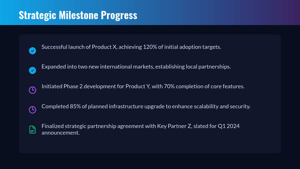 Corporate Board Quarterly Strategic Review