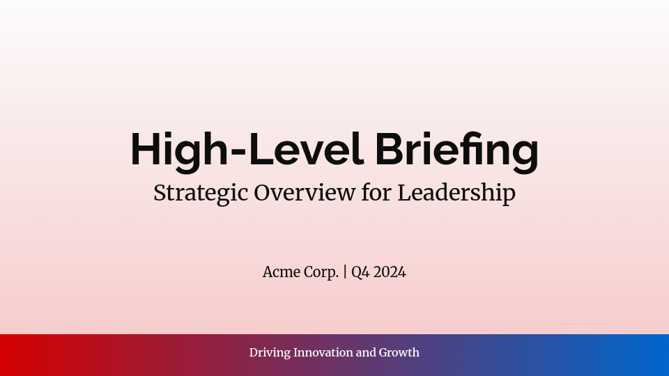 Quarterly Executive Strategic Review