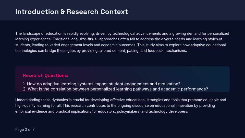 Comprehensive Academic Research Summary