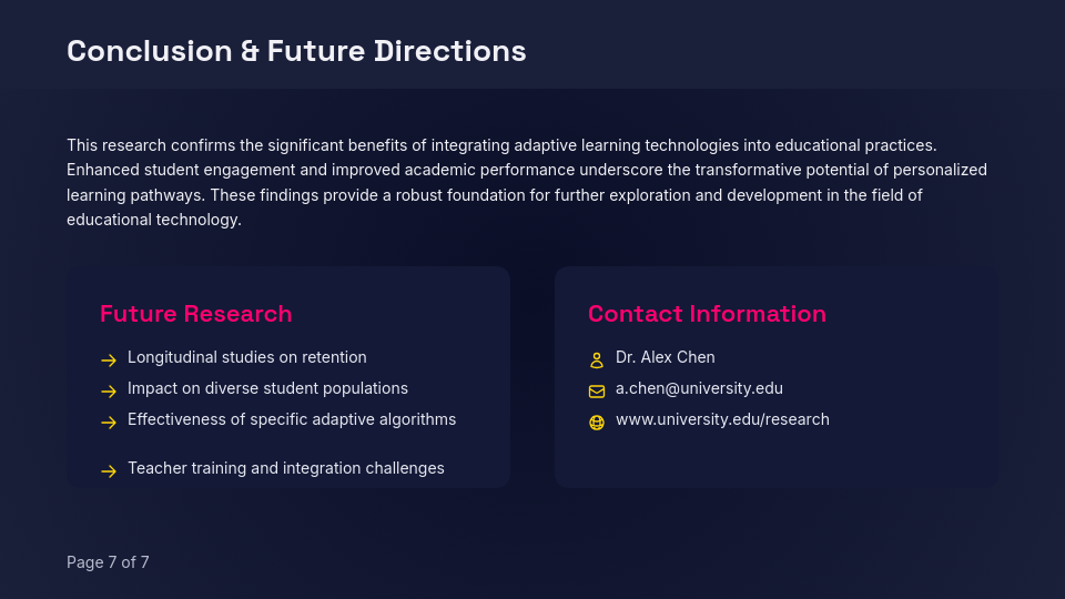 Comprehensive Academic Research Summary