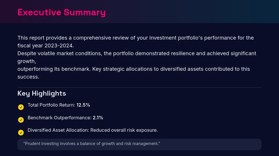Investment Portfolio Performance Review