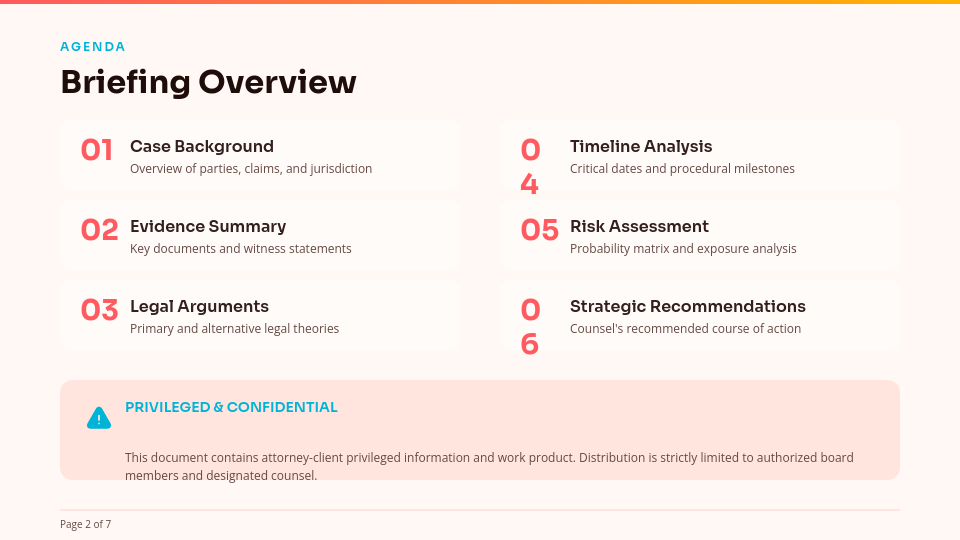 Corporate Legal Strategy Briefing