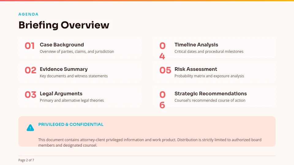 Corporate Legal Strategy Briefing