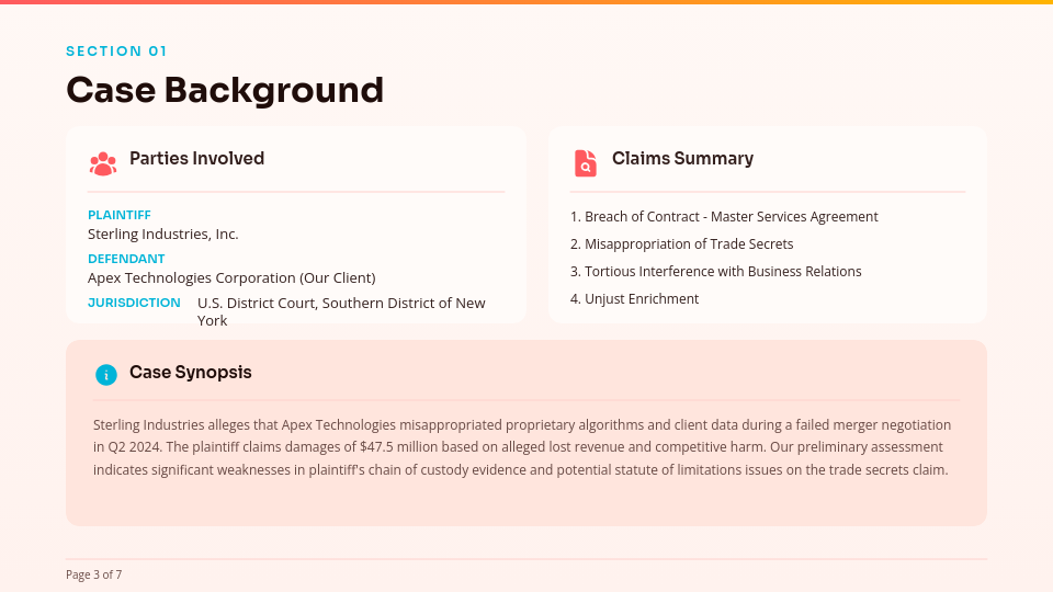 Corporate Legal Strategy Briefing