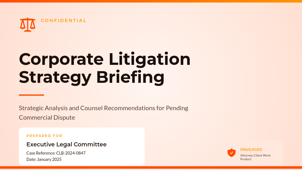 Corporate Litigation Strategy