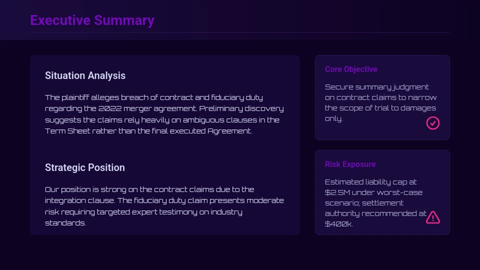 Corporate Litigation Case Strategy