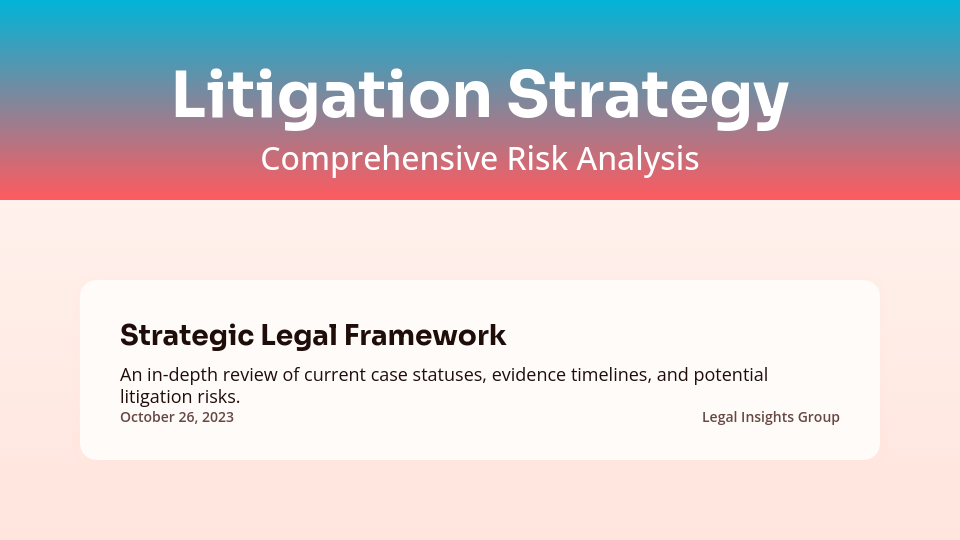 Comprehensive Corporate Litigation Strategy