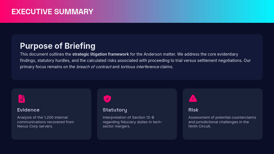 Strategic Case Analysis and Litigation Brief