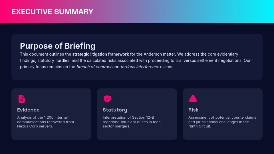 Strategic Case Analysis and Litigation Brief