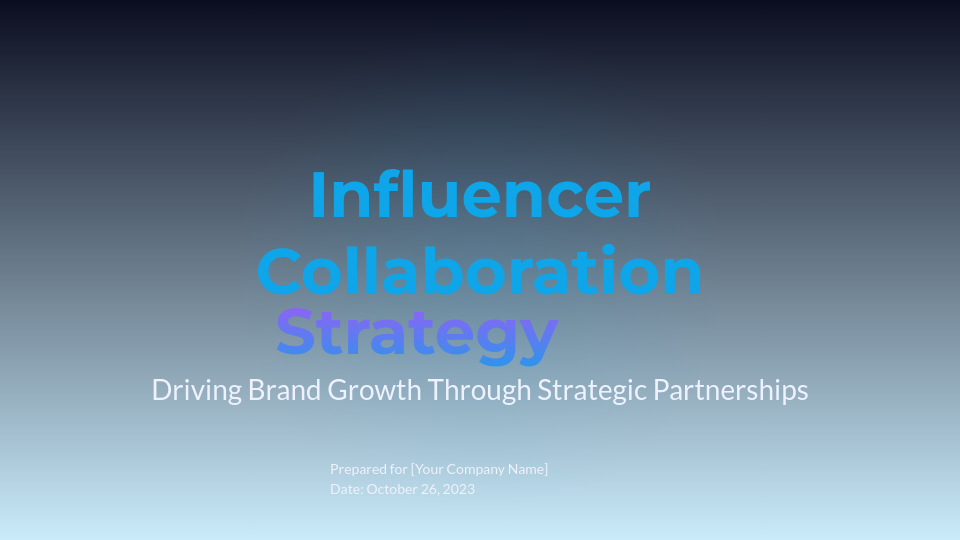 Influencer Marketing Strategy & Outreach Plan