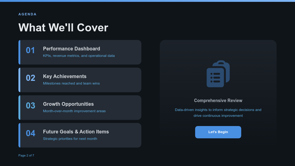 Key Metrics Monthly Executive Summary