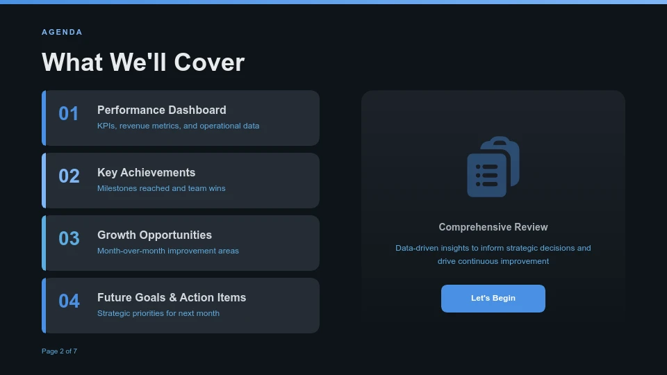 Key Metrics Monthly Executive Summary