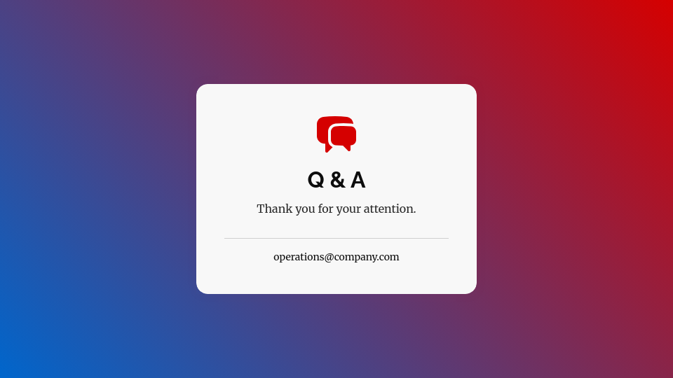 Operational Performance Monthly Review