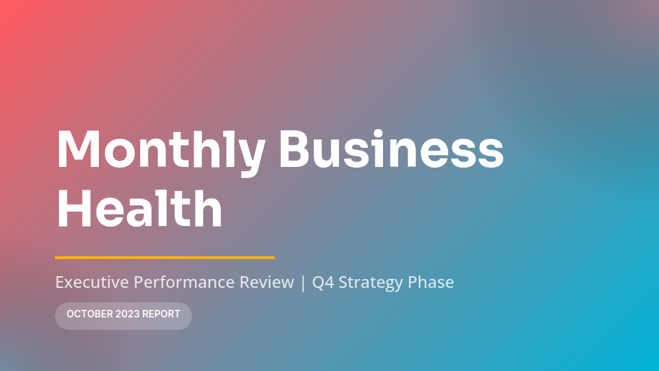 Strategic Monthly Performance Review