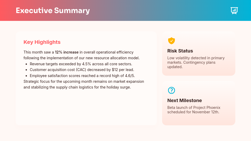 Strategic Monthly Performance Review