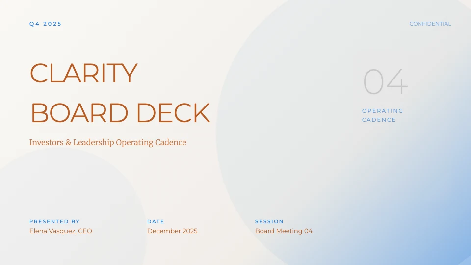 Board Meeting Deck