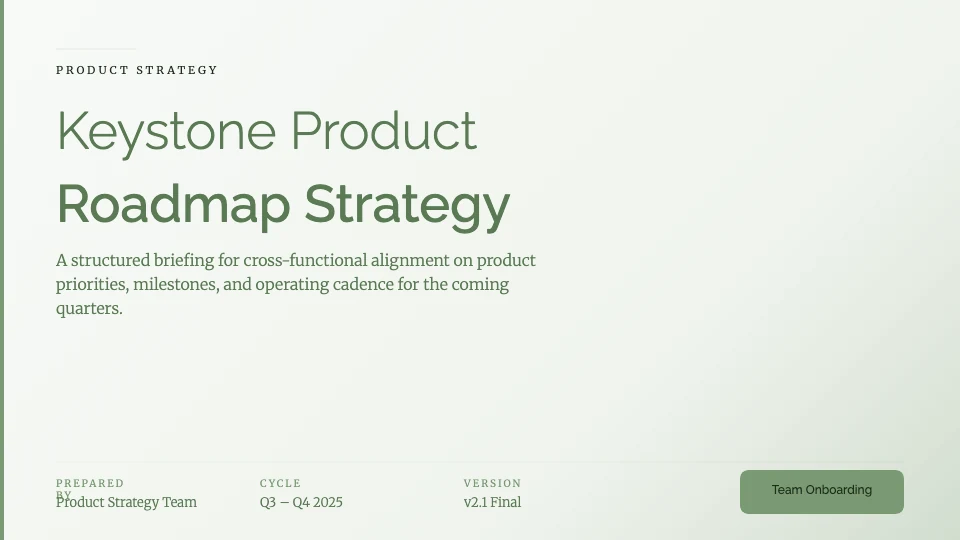 Product Roadmap Presentation