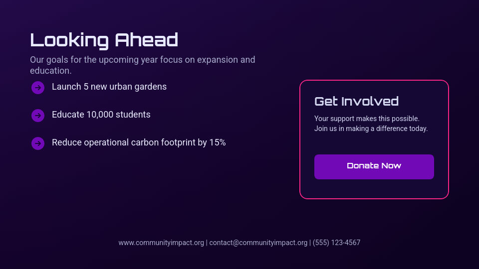 Annual Impact Report and Community Vision