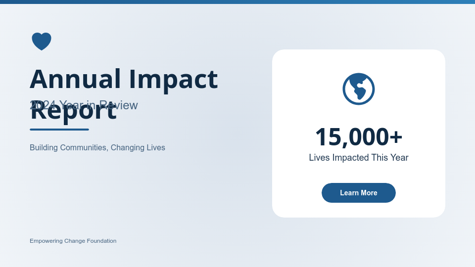 Nonprofit Annual Impact and Outreach Report
