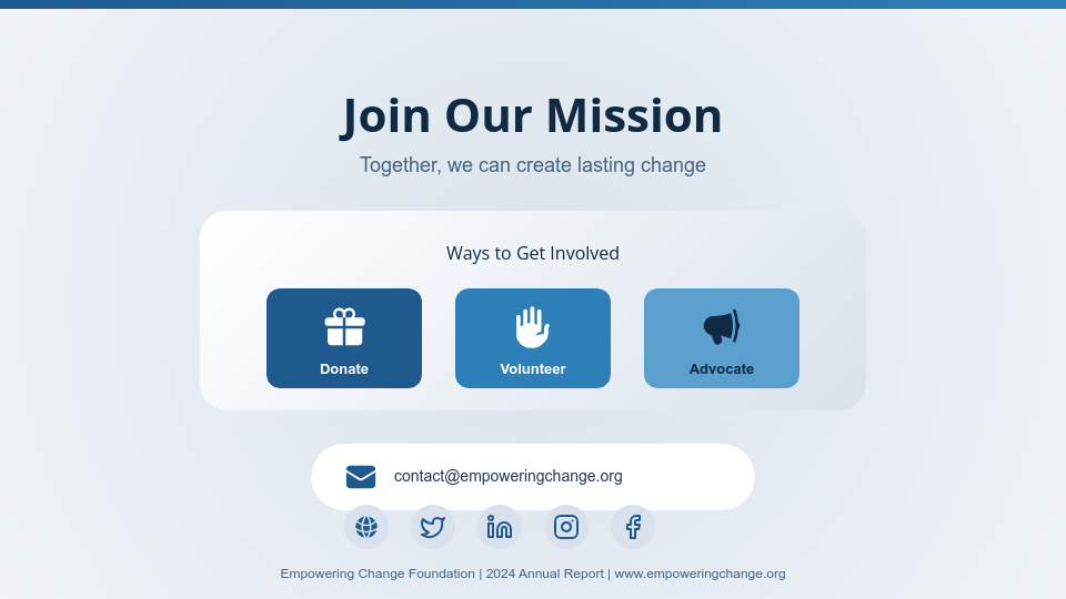 Nonprofit Annual Impact and Outreach Report