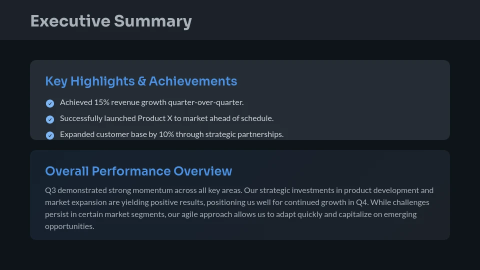 Executive Quarterly Performance Review