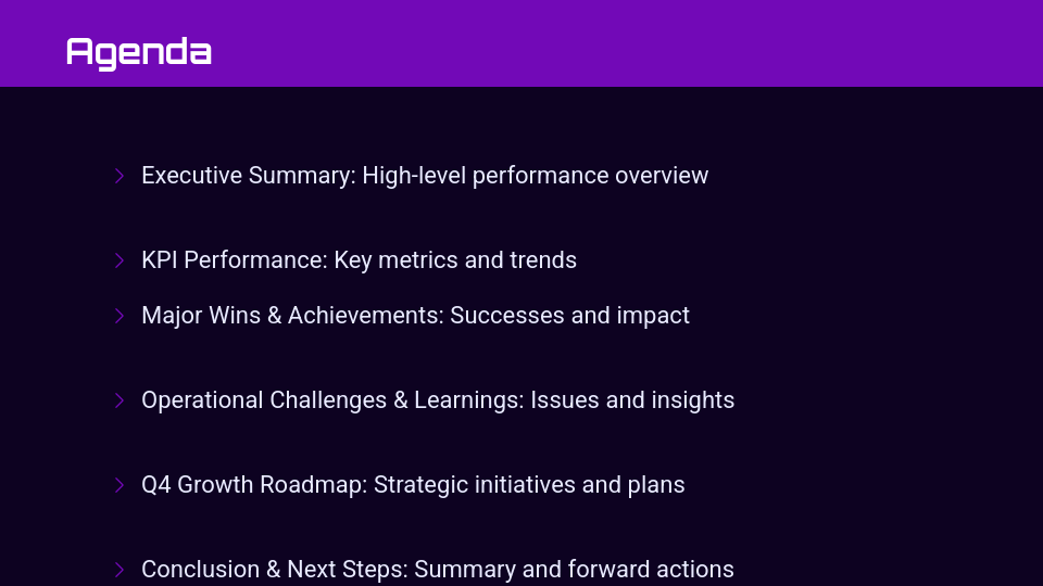 Executive Business Impact Review