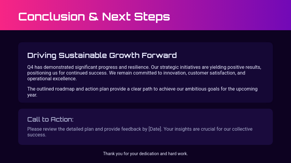 Executive Quarterly Performance & Growth Strategy