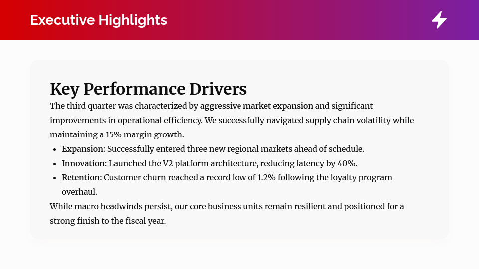 Strategic Quarterly Impact Summary