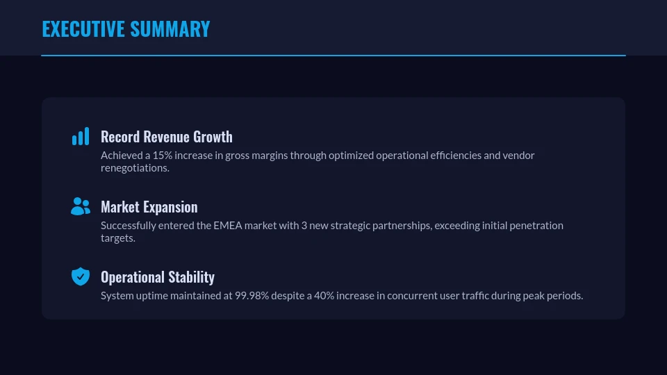 Strategic Quarterly Performance Growth