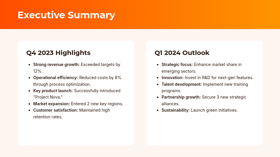 Executive Quarterly Performance Review