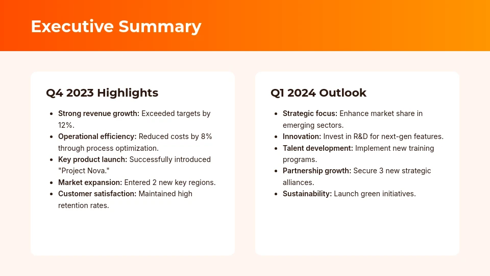 Executive Quarterly Performance Review