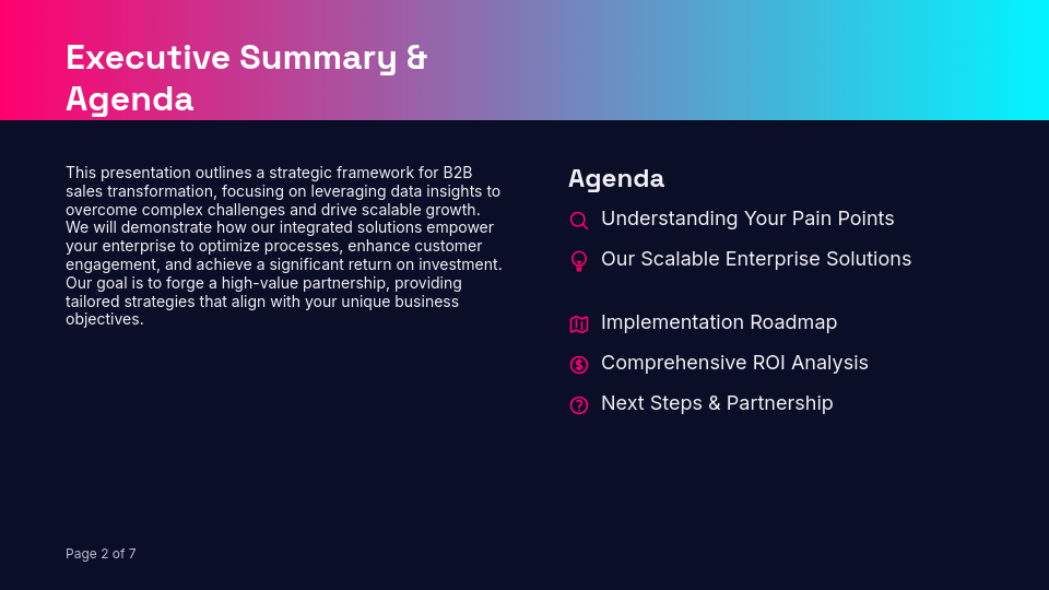 B2B Enterprise Strategic Solution Pitch