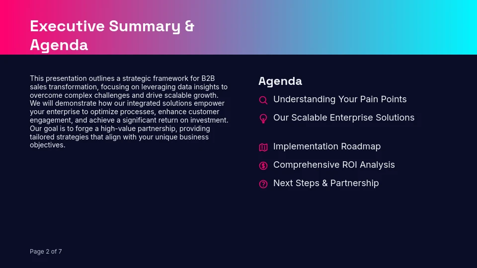 B2B Enterprise Strategic Solution Pitch