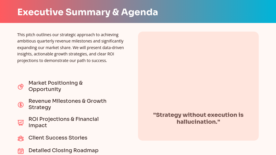 High-Impact Quarterly Growth Pitch