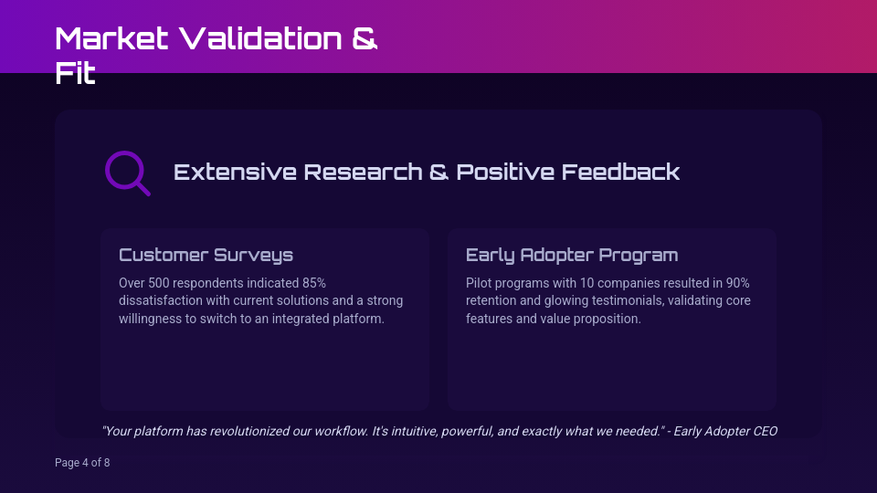 Disruptive Tech Venture Investor Deck