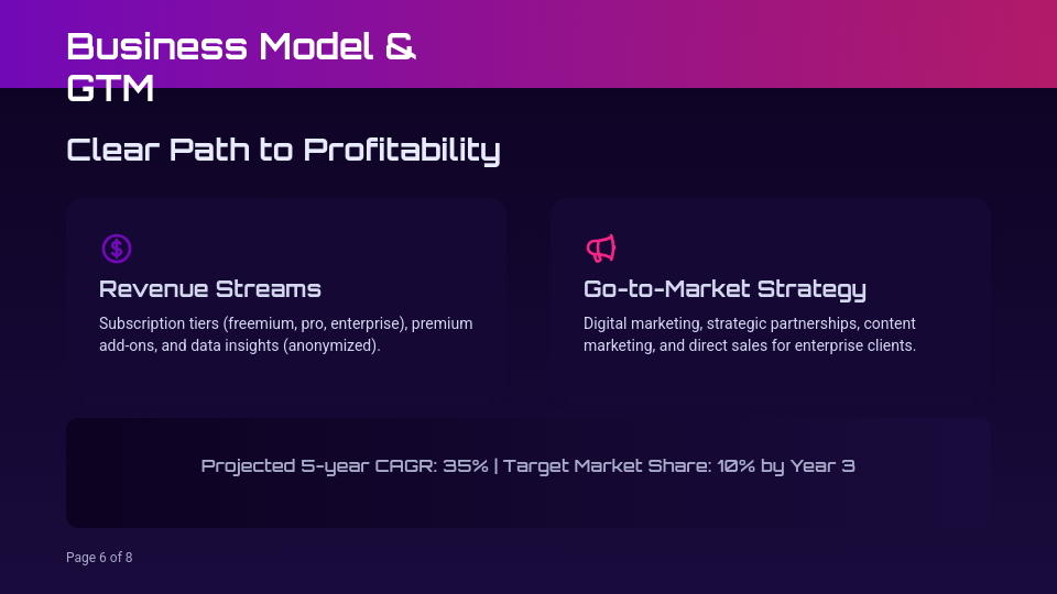 Disruptive Tech Venture Investor Deck