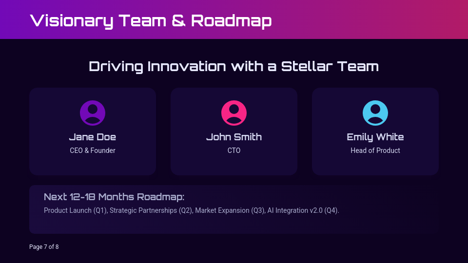 Disruptive Tech Venture Investor Deck