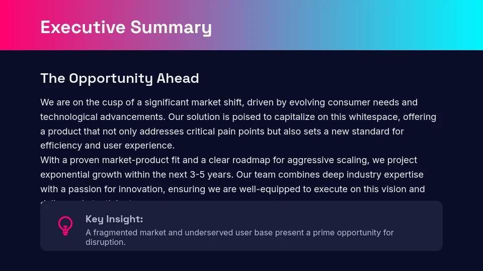 Tech Disruptor Investor Deck