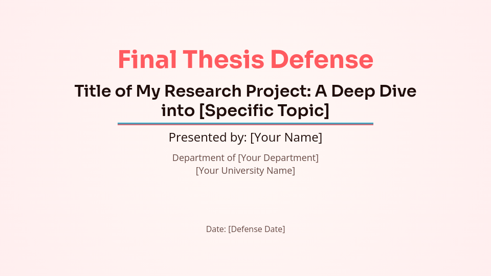 Modern Thesis Defense Outline