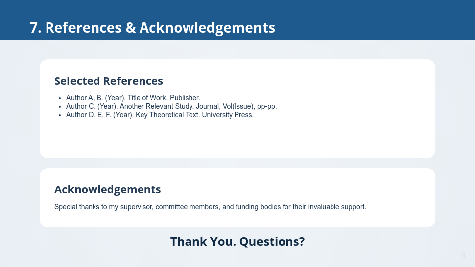 Academic Research Thesis Defense